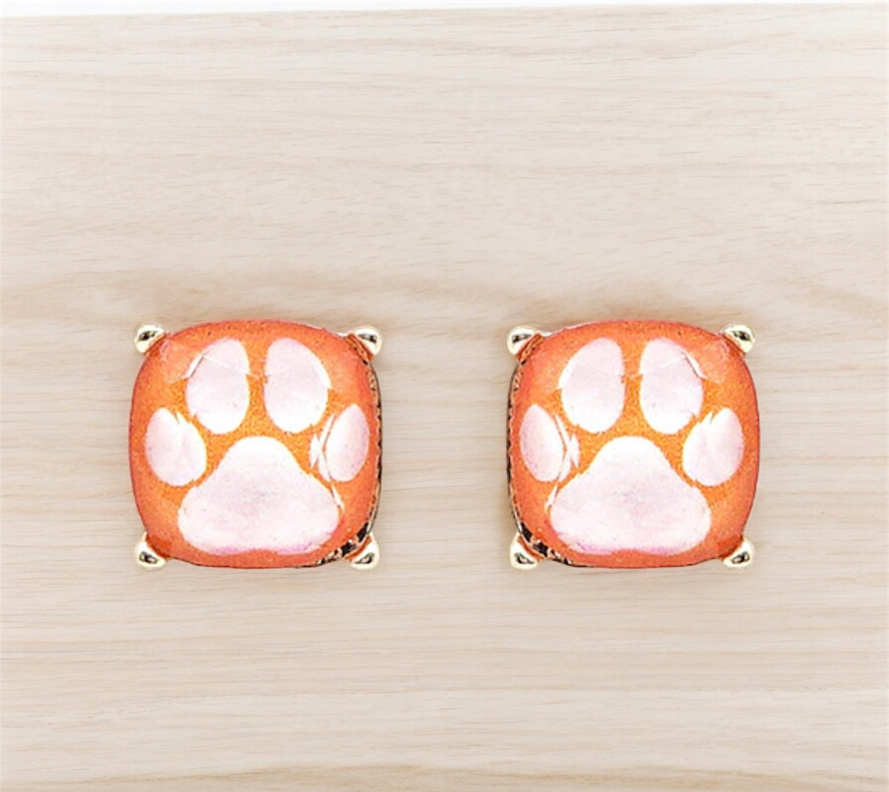 Cushion Cut Paw Studs