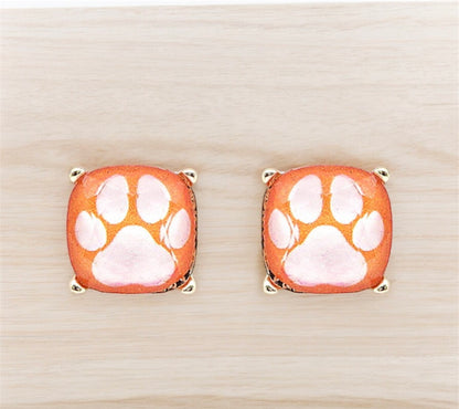 Cushion Cut Paw Studs