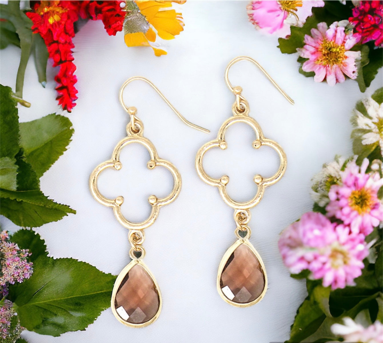 Quatrefoil Topaz Drops