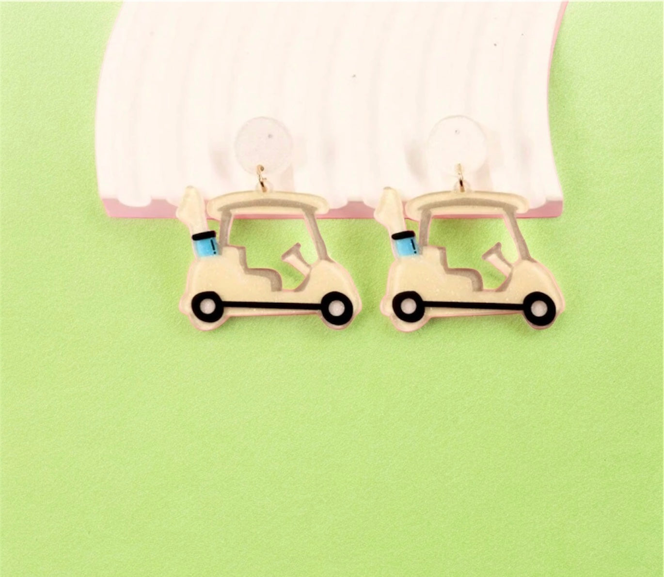 Melamine Golf Cart Earrings