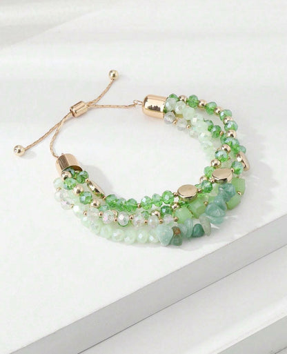 Adjustable Stone and Chrystal Bracelet