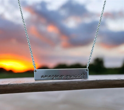 Amazing Grace Bar Necklace