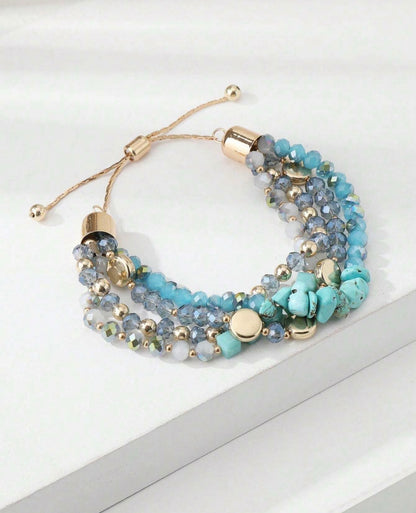 Adjustable Stone and Chrystal Bracelet