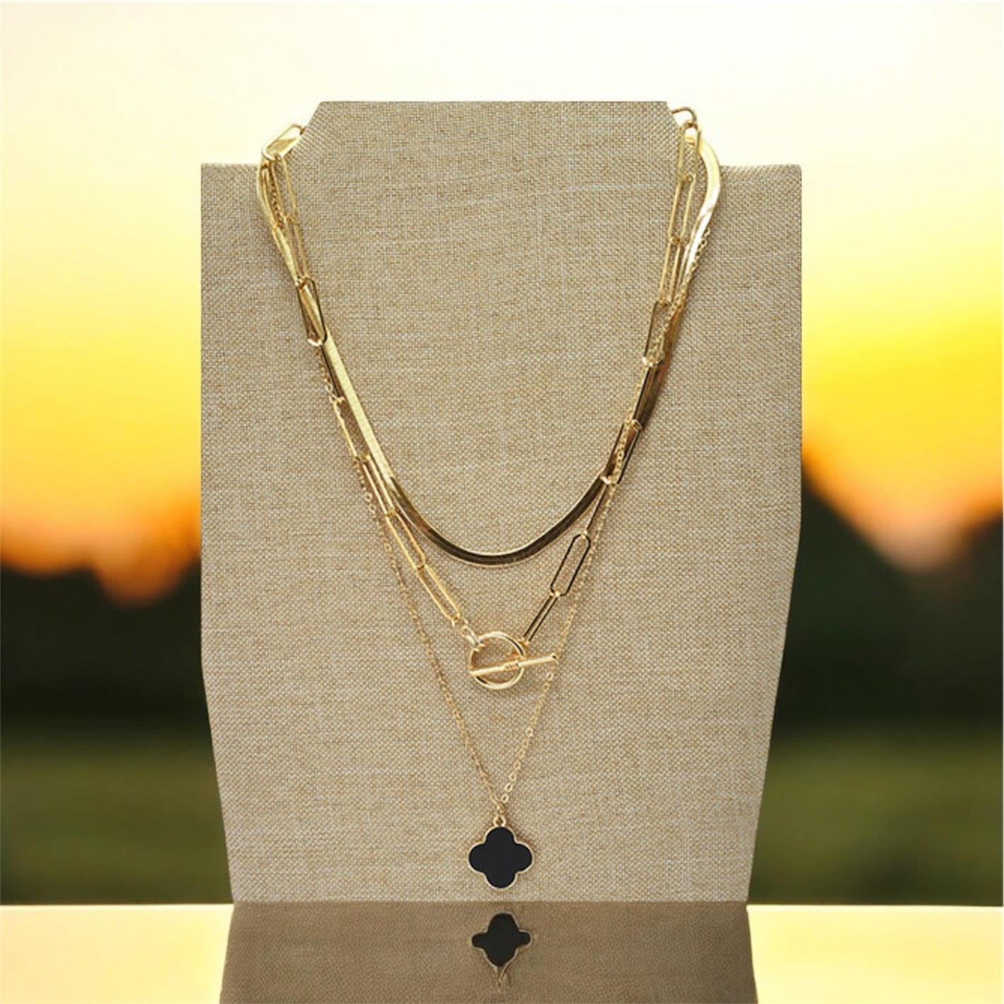 Tri-layer Clover Necklace