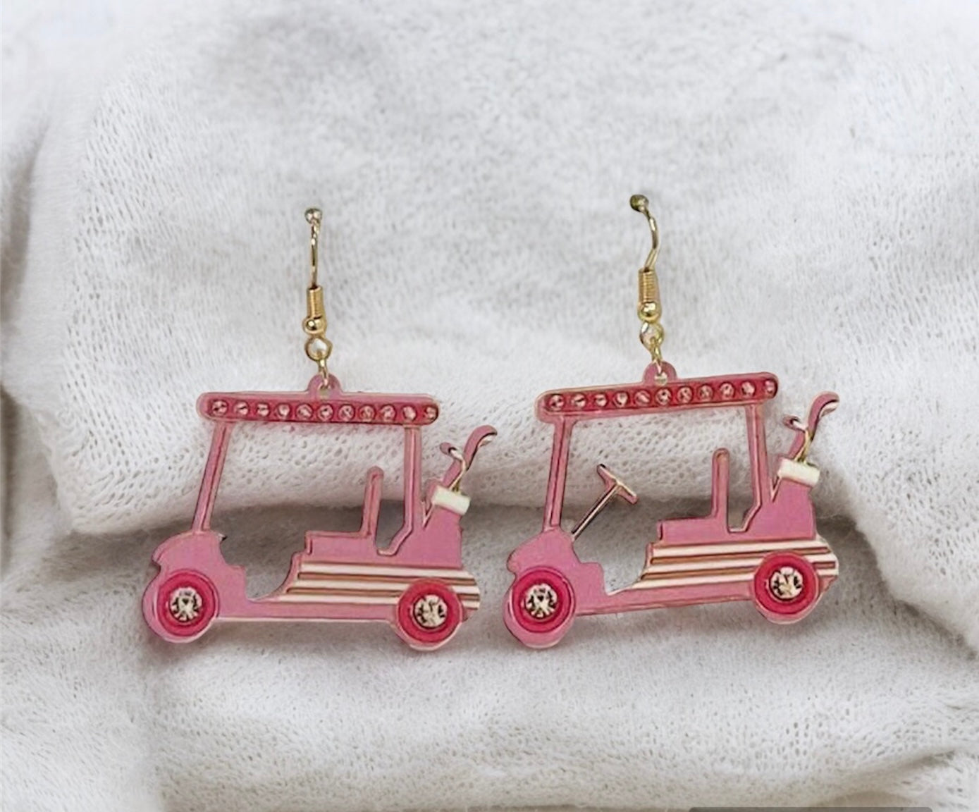 Melamine Pink Cart Earrings