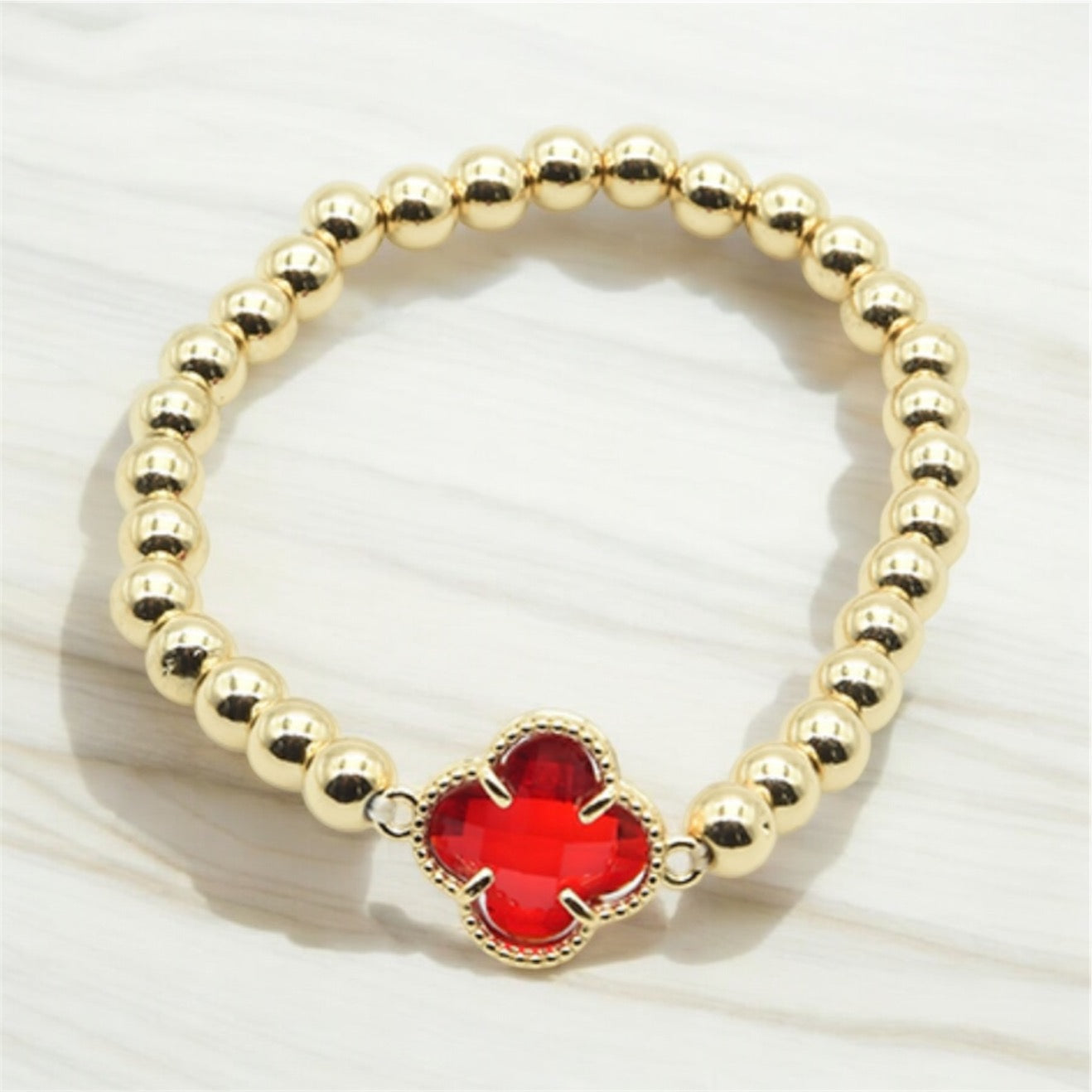 Clover Gem Stretch Bracelet