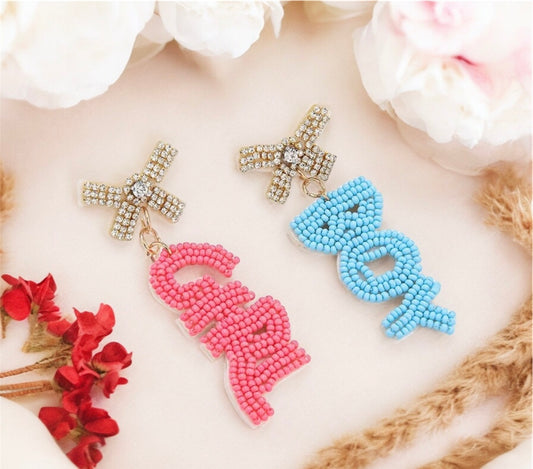 Girl And Boy Beaded Earrings