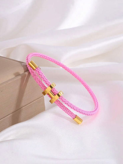 Adjustable H Chord Bracelet