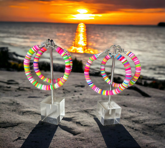 Clay Bead Disc Hoops