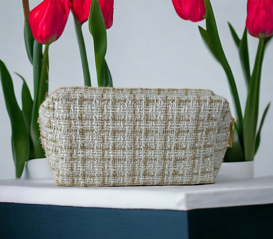 Gold And Ivory Make-up Bag