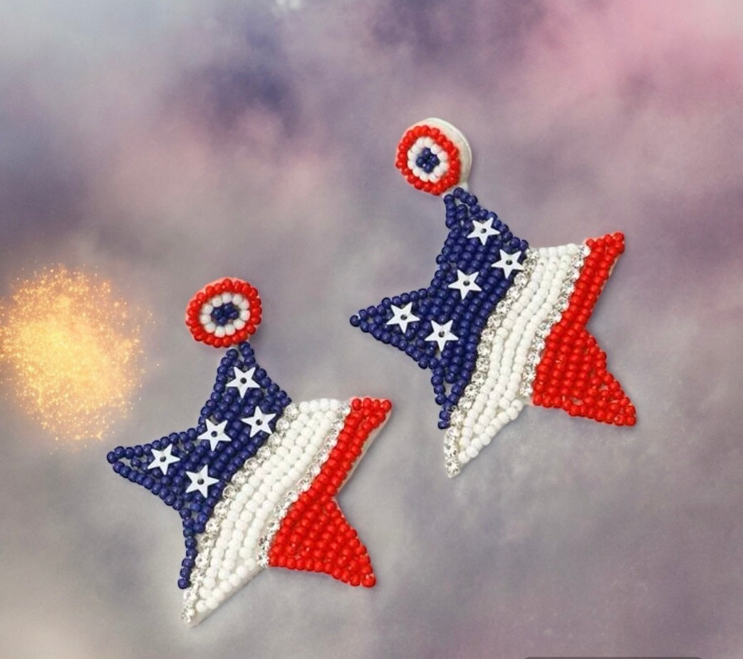 Seed Bead And Rhinestone Stars