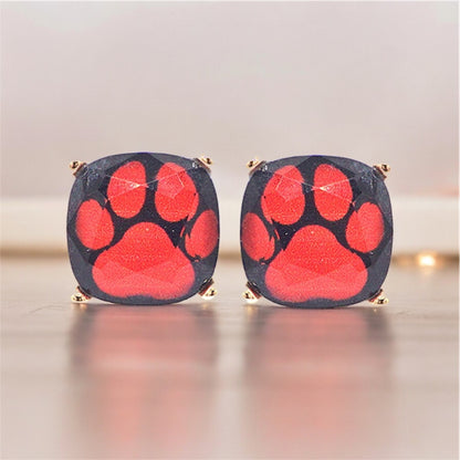 Cushion Cut Paw Studs